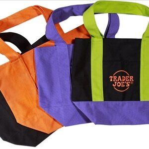 Trader Joe's Mini Canvas Halloween Tote bags - set of 4
